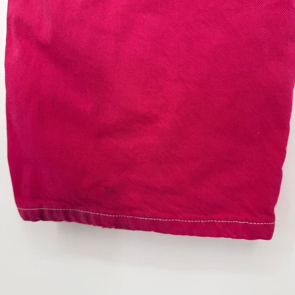 Hot pink Cut Out Zara Jeans. Size 6 and high waisted Straight Wide Leg Barbie - Picture 7 of 7